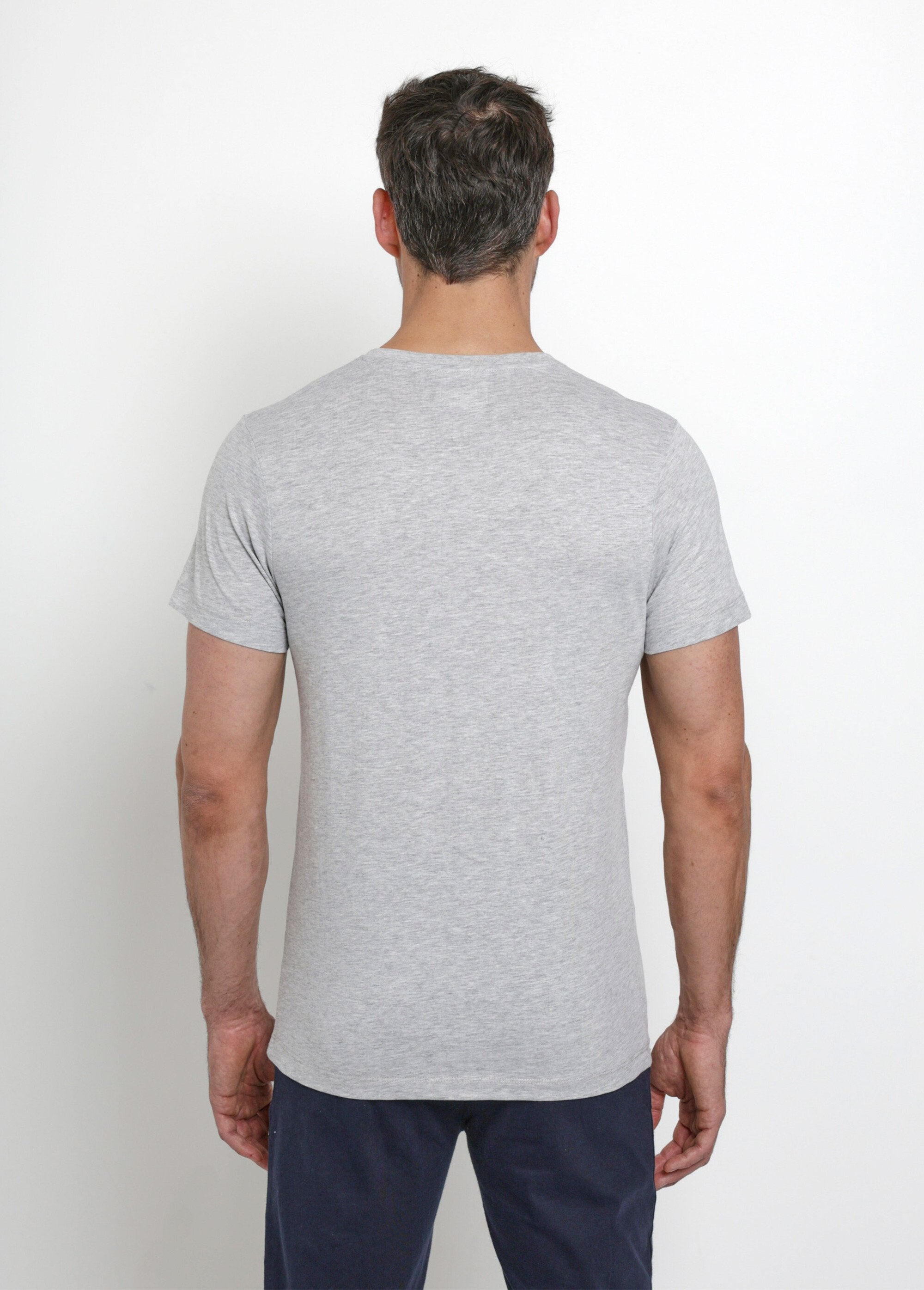 Dark_short-sleeved_V-neck_t-shirt_Gray_DO1_slim