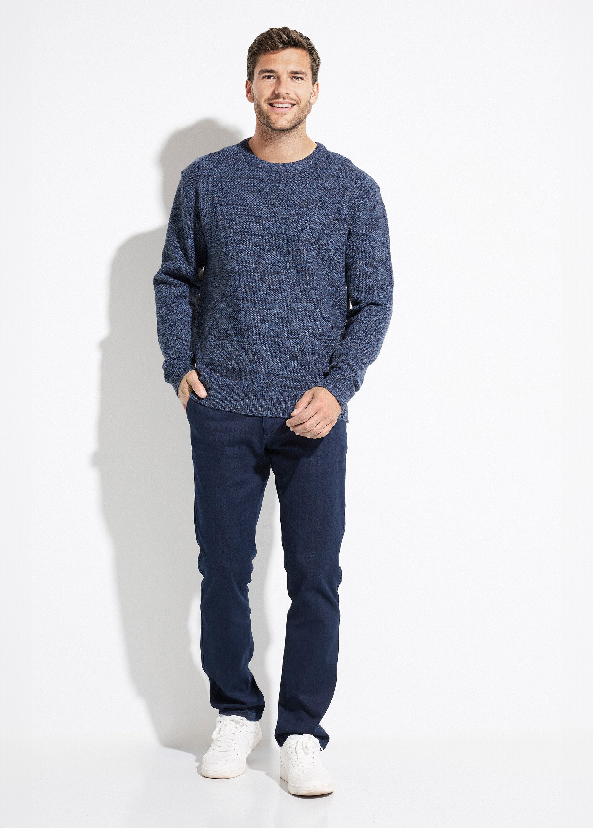 Long-sleeved_wool_marl_knit_round_neck_sweater_Blue_SF1_slim