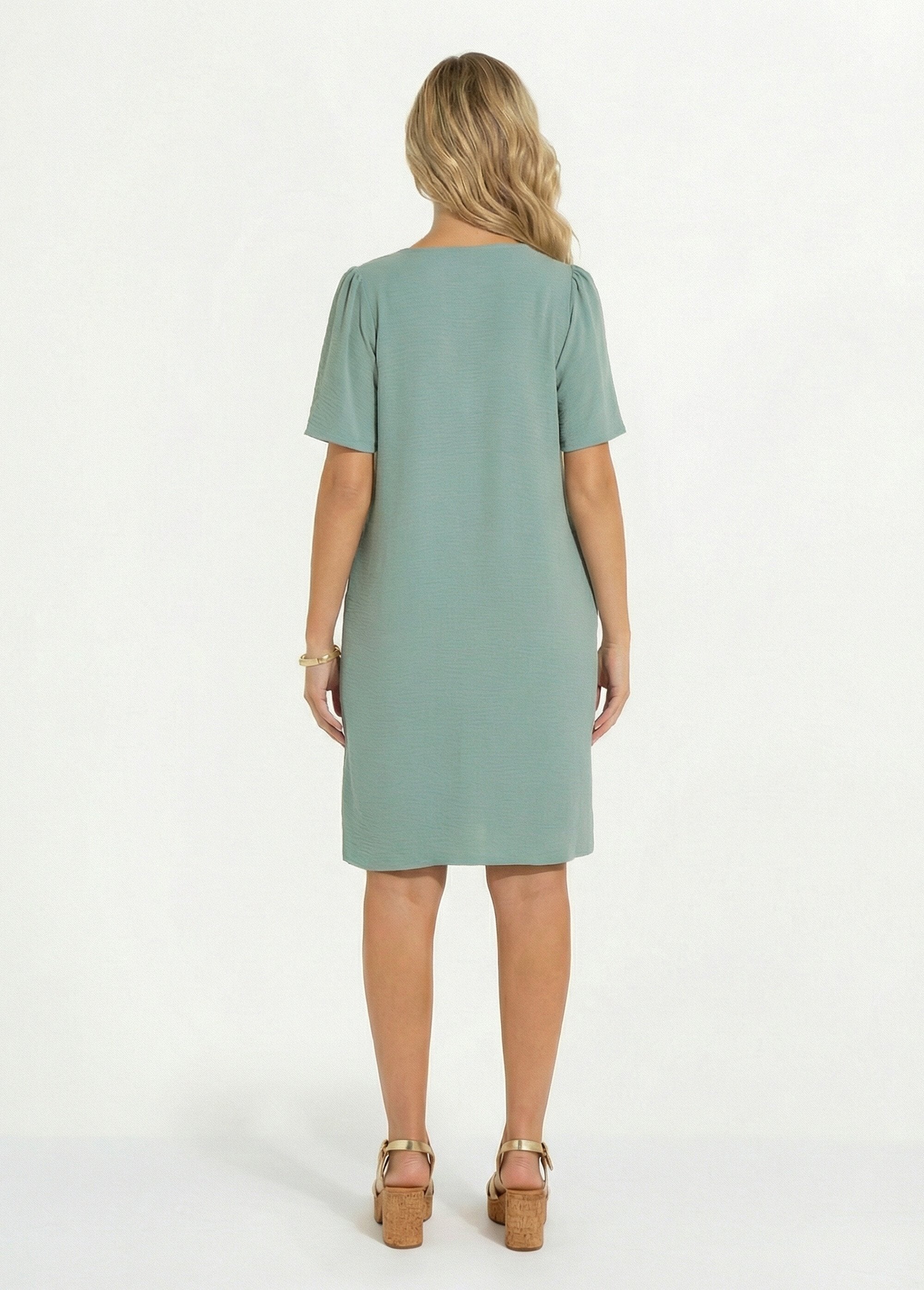 Robe_droite_courte_col_V_festonné_Vert_sauge_DO1_slim