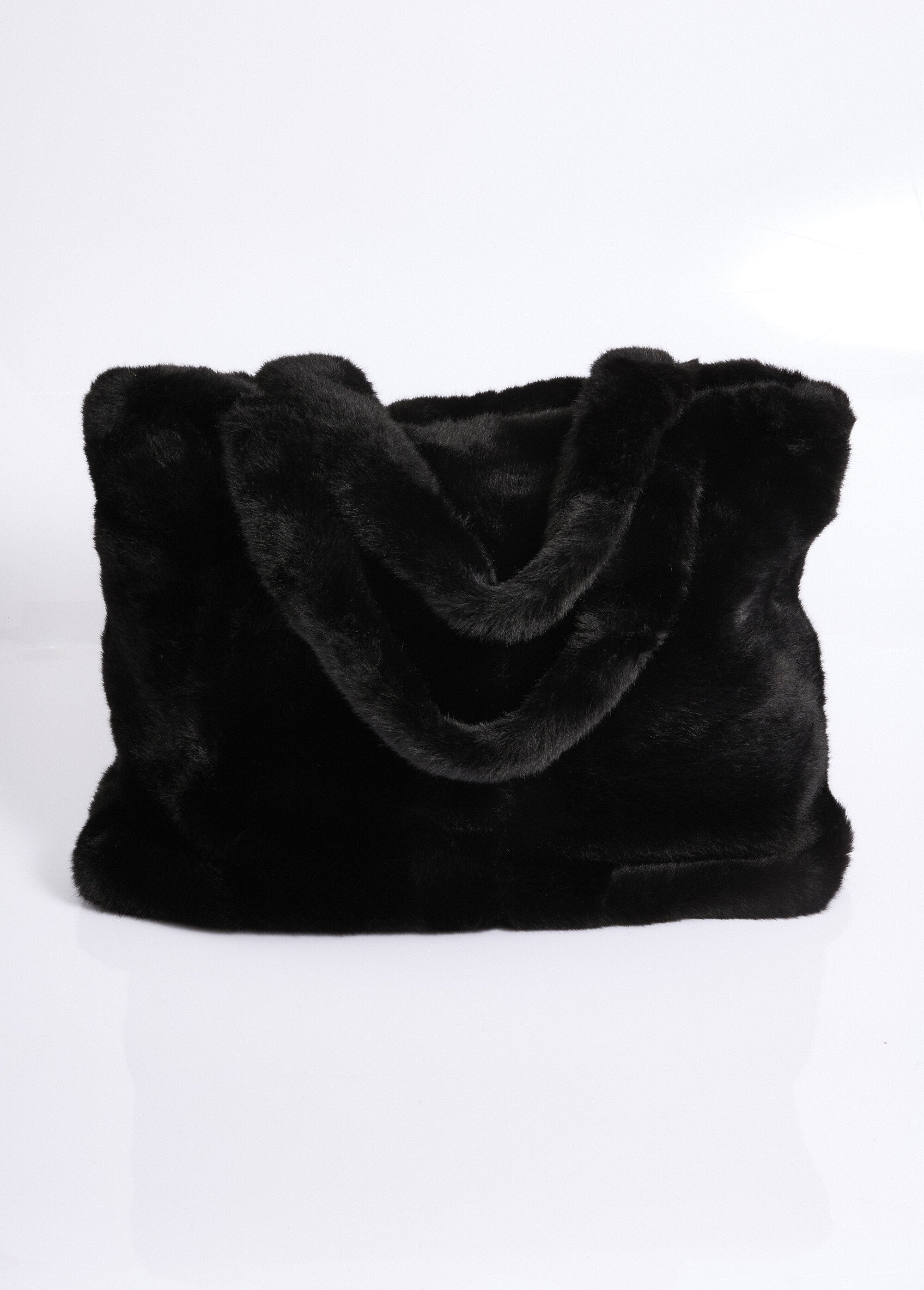 Faux_fur_bag_with_short_handles_Black_DE2_slim