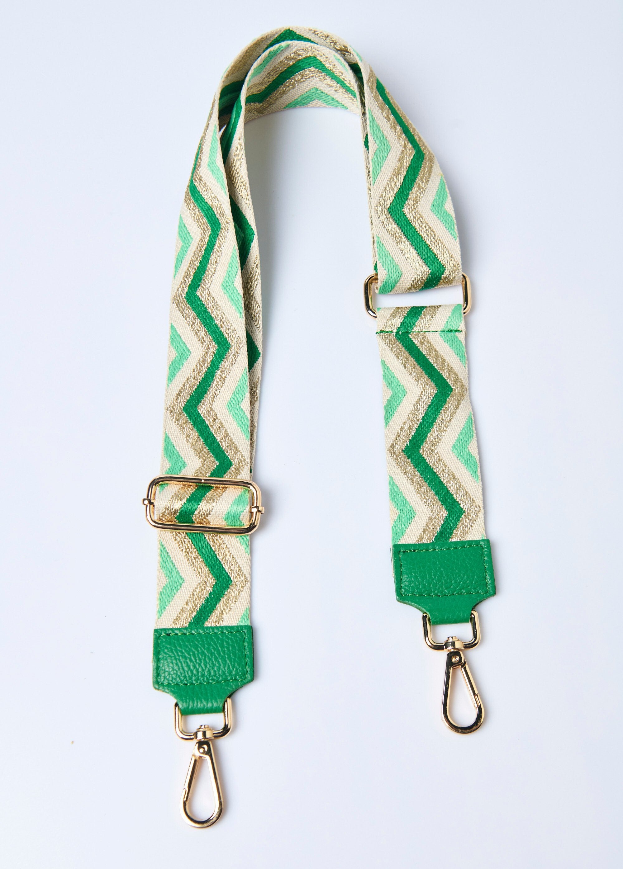 Herringbone_woven_handbag_strap_Green_FA1_slim