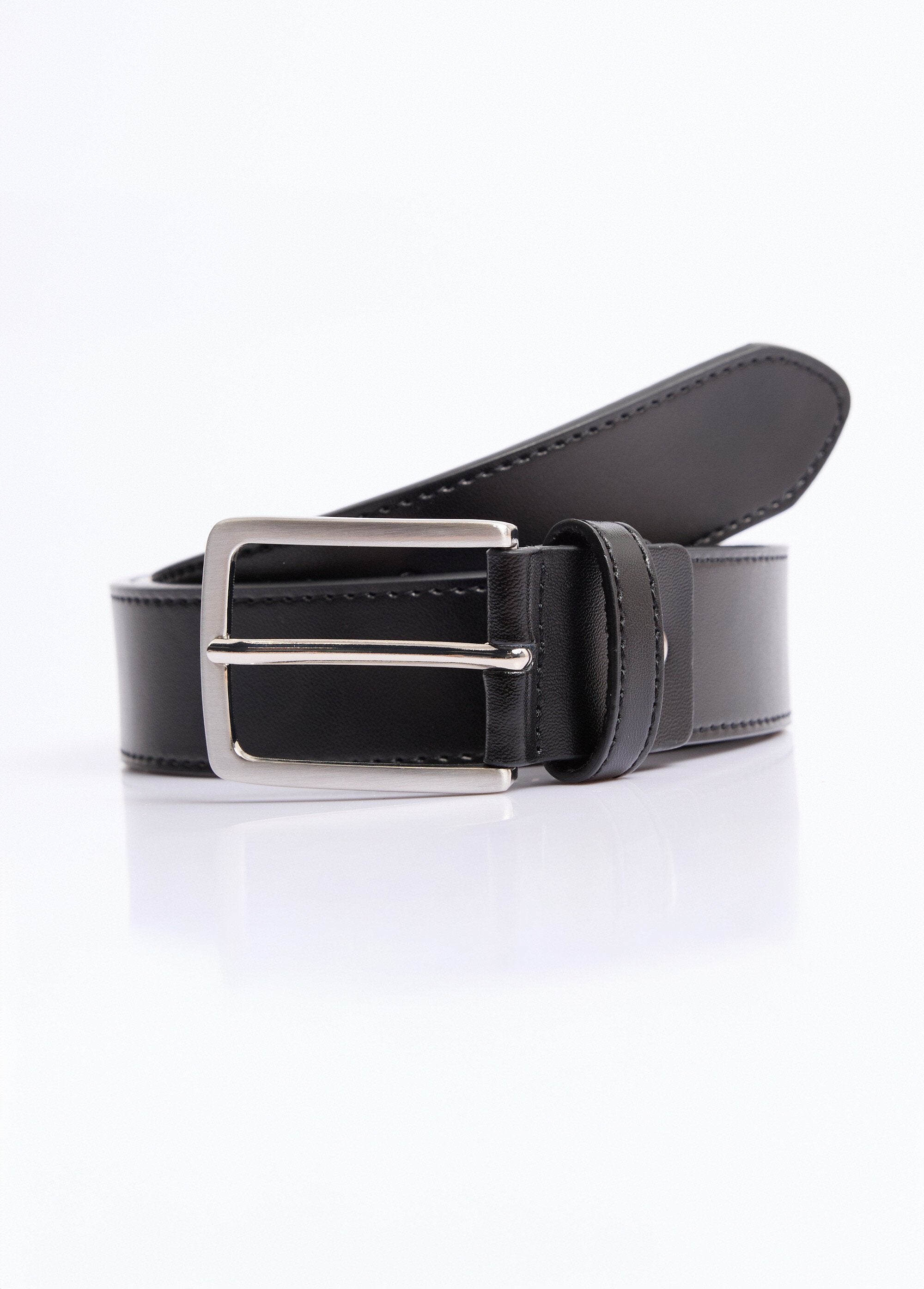 Genuine_leather_belt,_metal_buckle_Black_DE1_slim