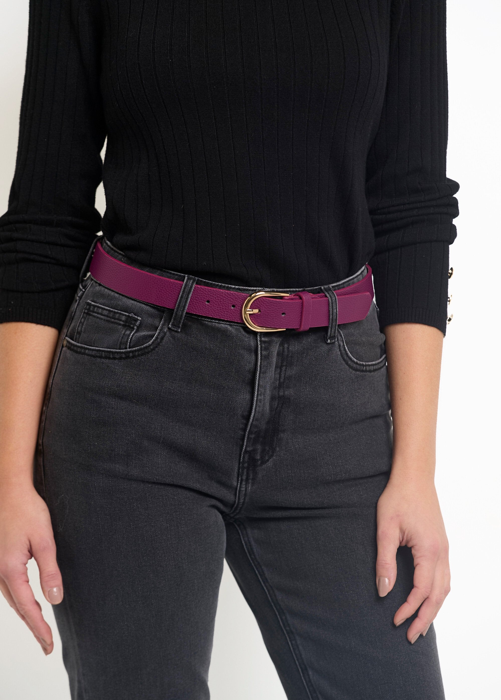 Imitation_leather_belt_with_metal_buckle_Plum_FA1_slim