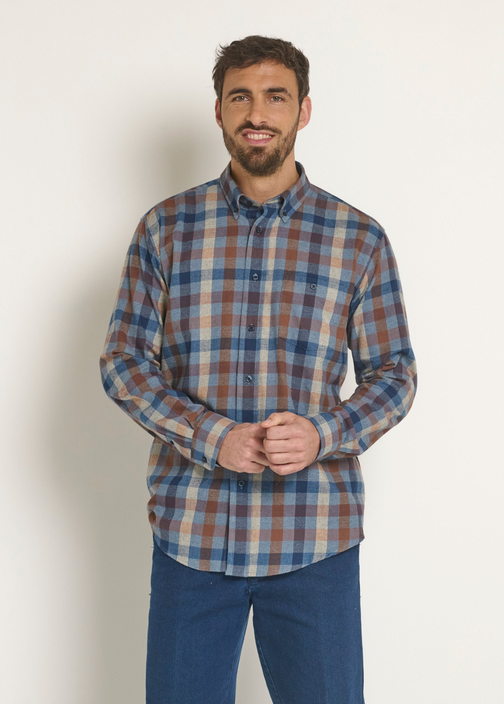 Warm_flannel_plaid_shirt_Beige_and_blue_tiles_FA1_slim