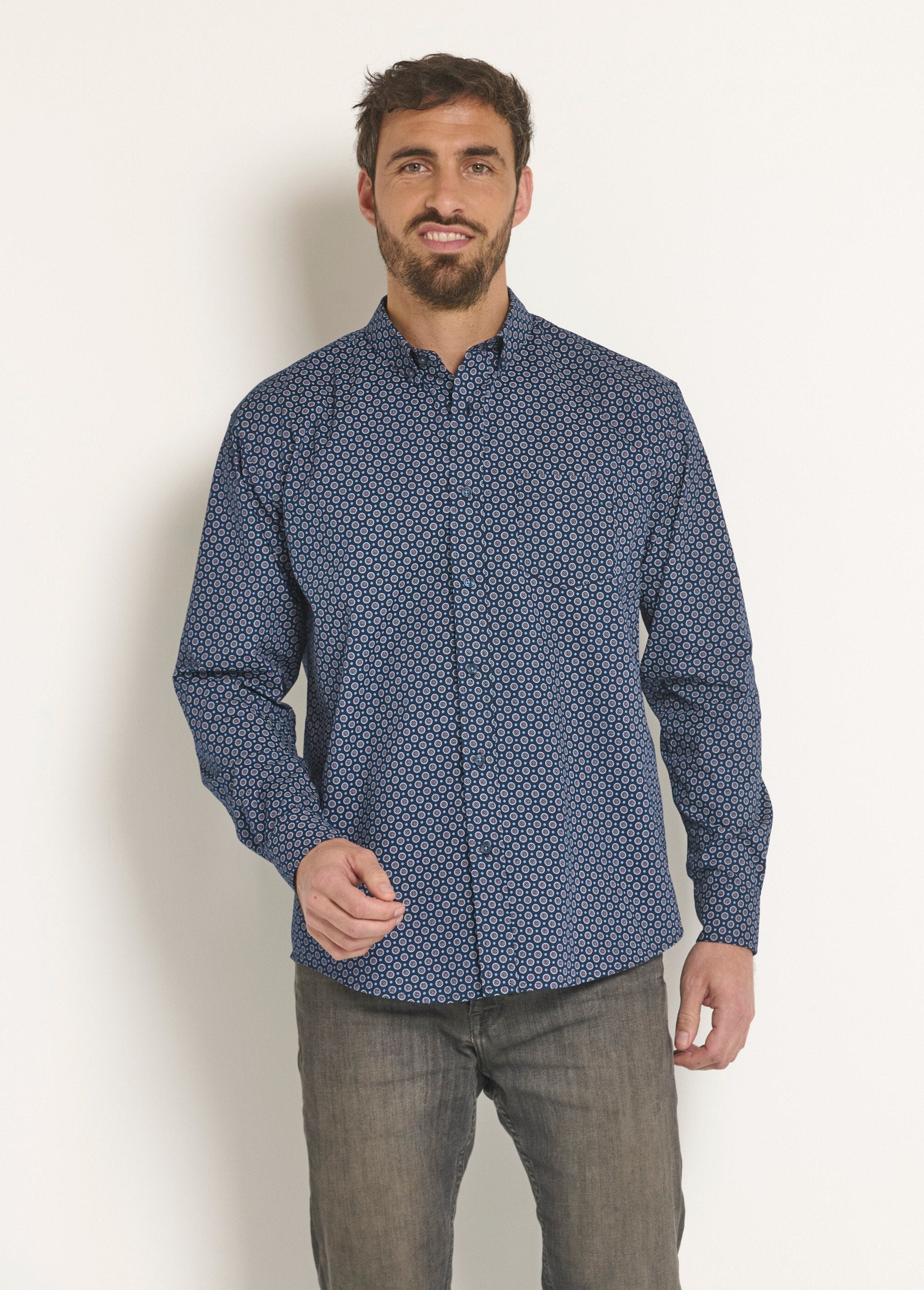 Geometric_pattern_long_sleeve_shirt_Marine_FA1_slim