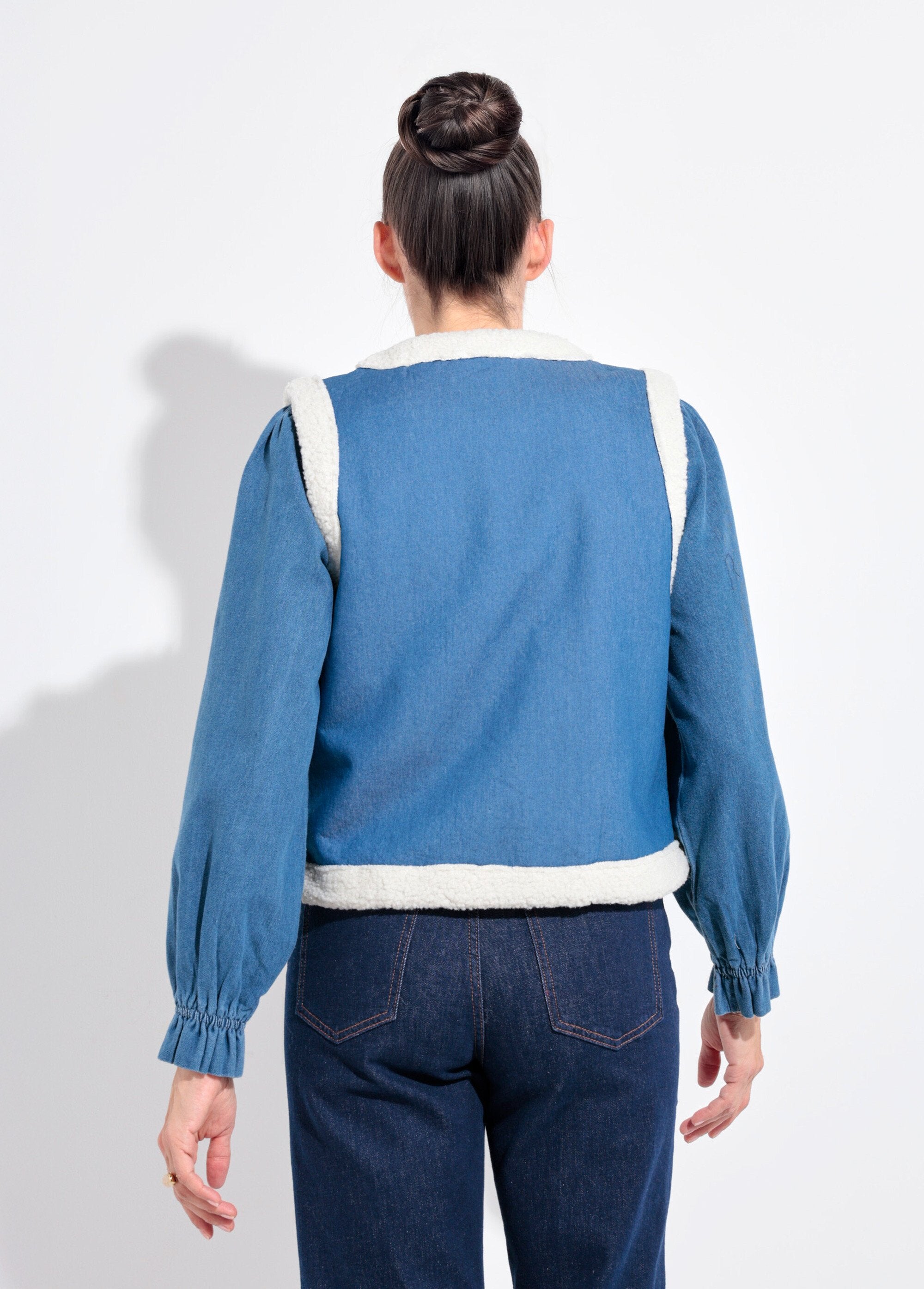 Gilet_berger_denim_façon_mouton_retourné_Bleu_DO1_slim