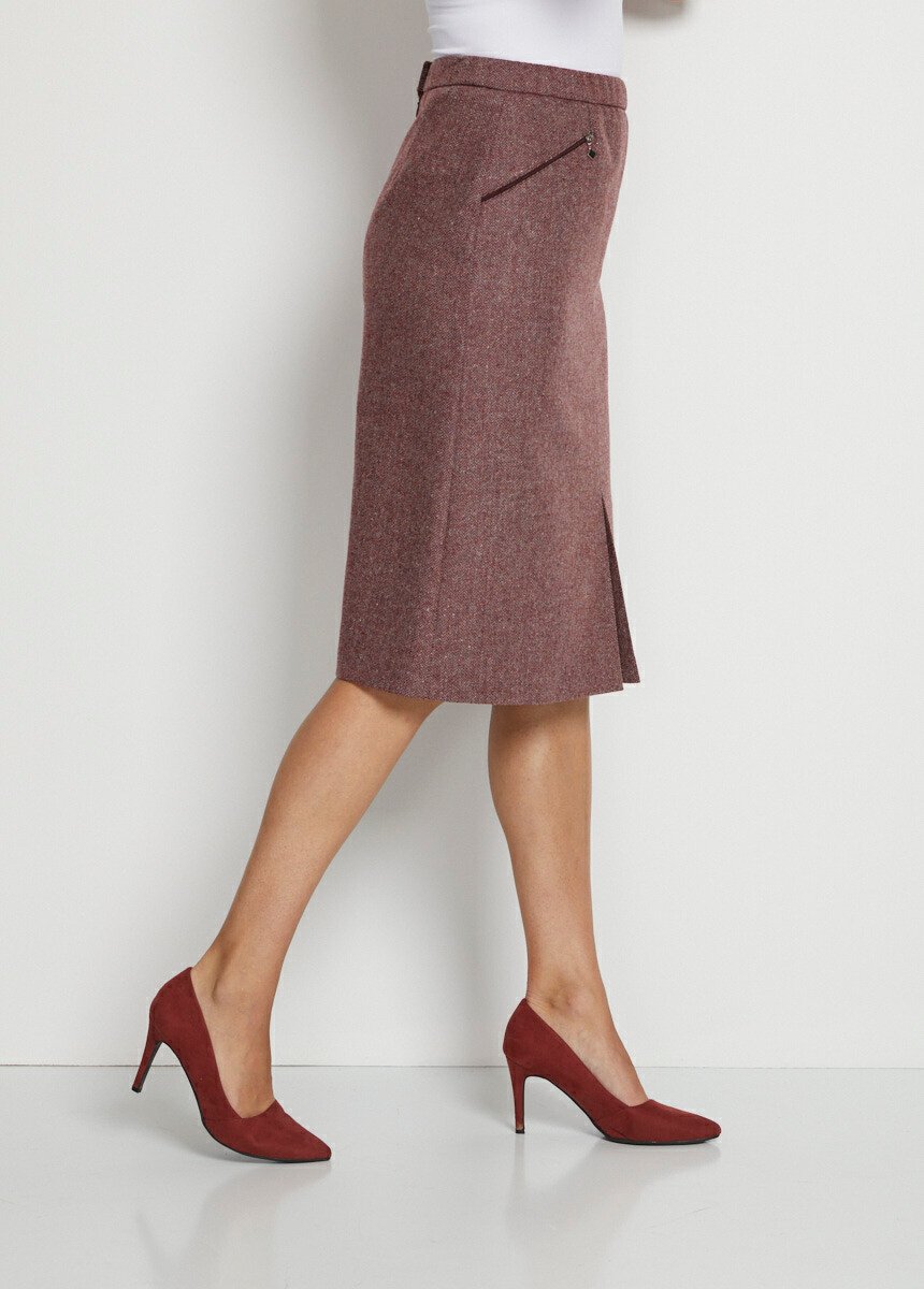 Herringbone_or_heather_skirt_length_65_cm_with_wool_Burgundy_herringbone_DR1_slim