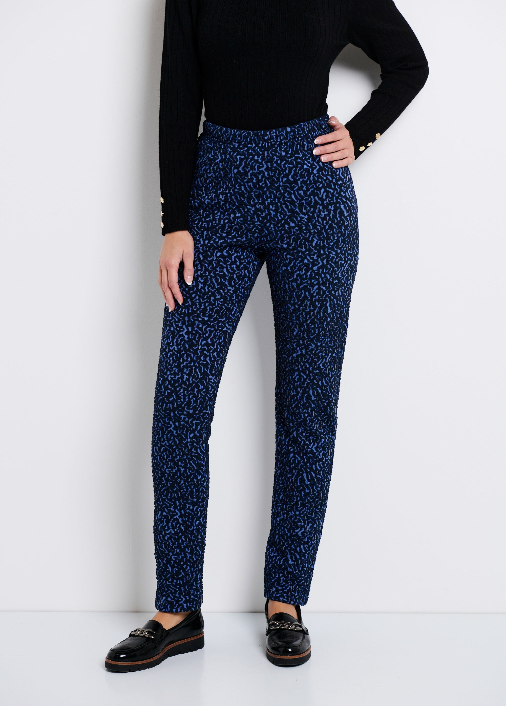 Legging_taille_élastiquée_extensible_uni_ou_bicolore_Bleu_et_indigo_FA1_slim