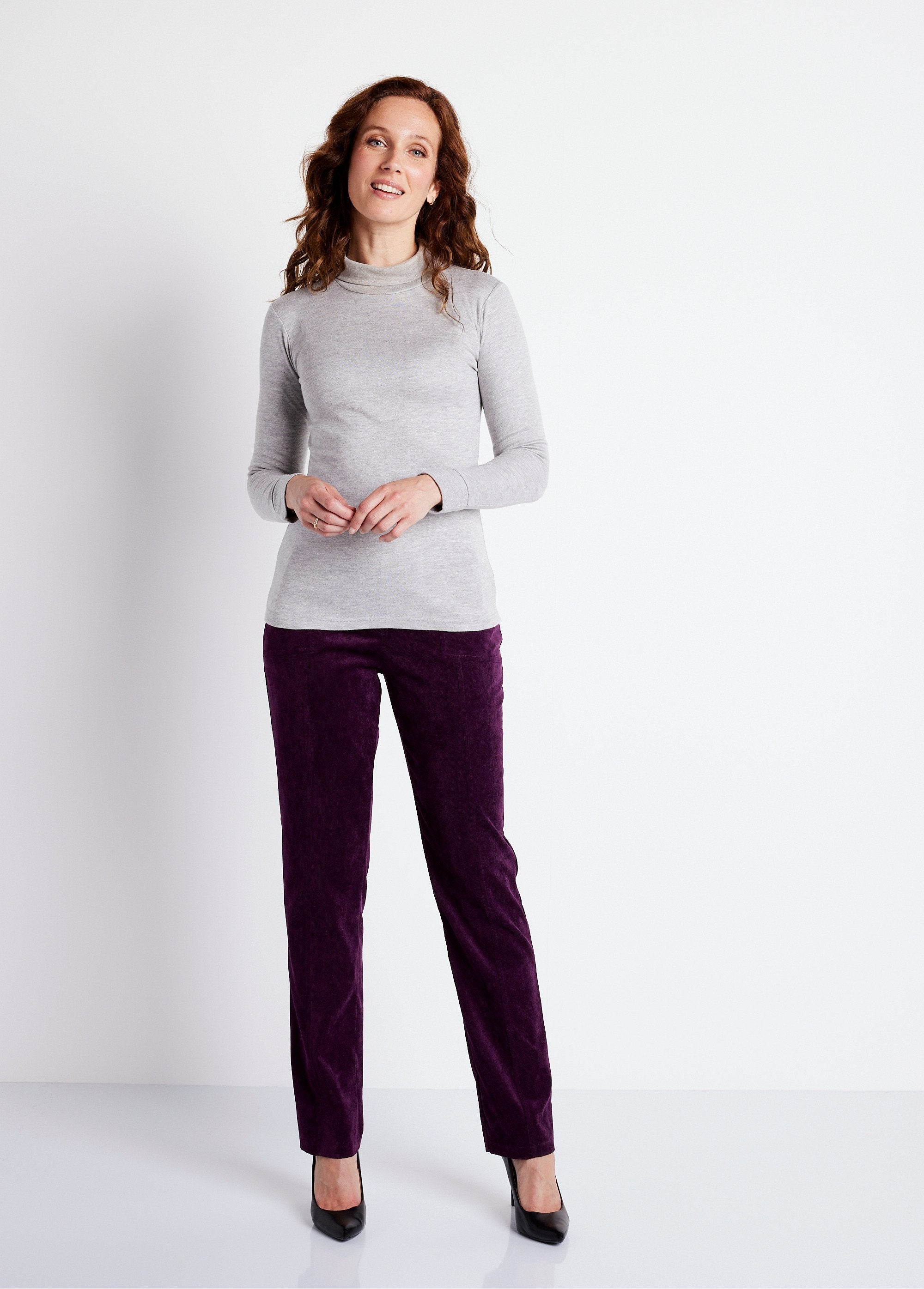 Straight_pants_with_elasticated_waist_and_milleraies_velvet_Plum_SF1_slim