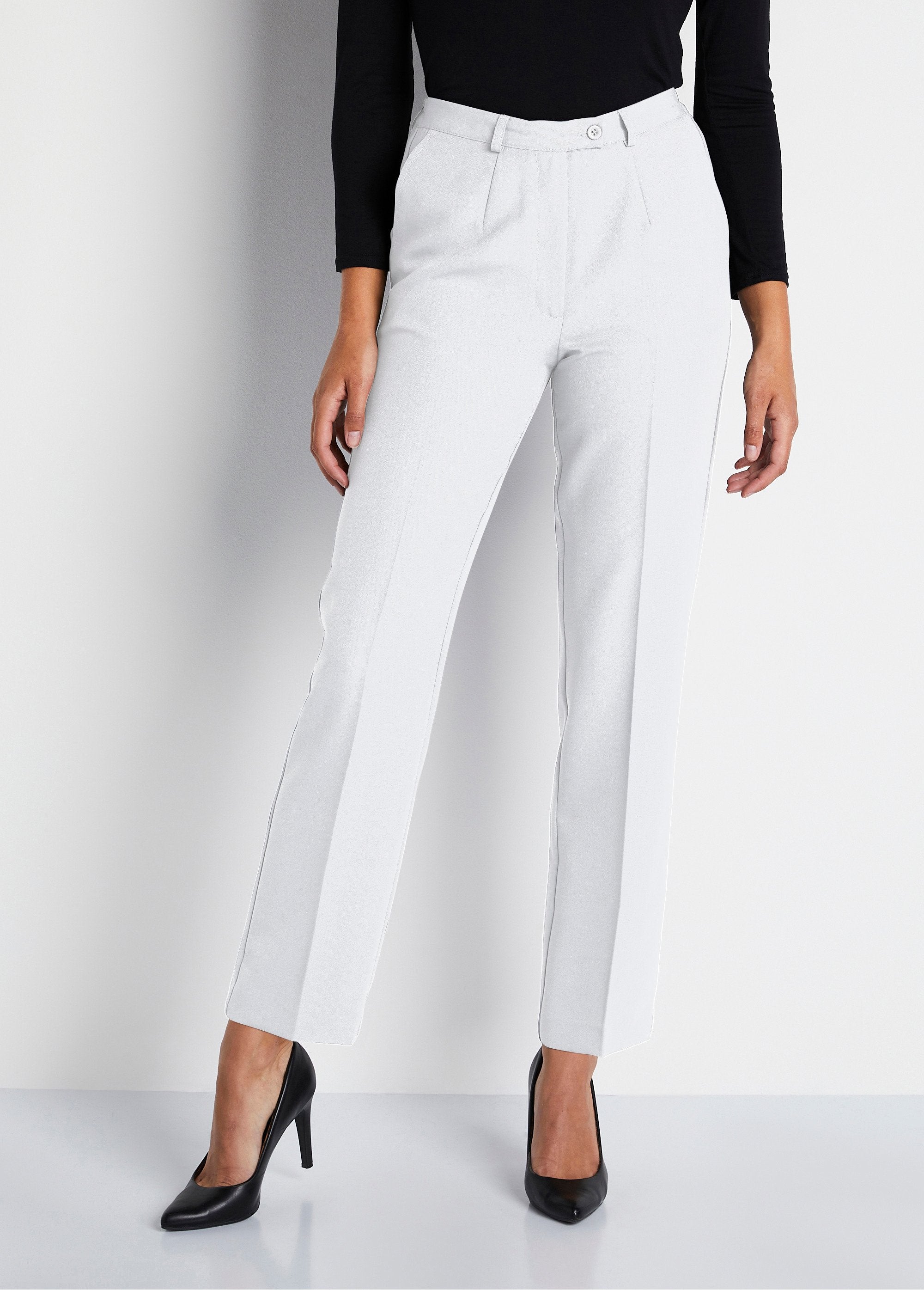 Pantalon_droit_taille_semi-élastiquée_tissu_infroissable_Blanc_FA1_slim