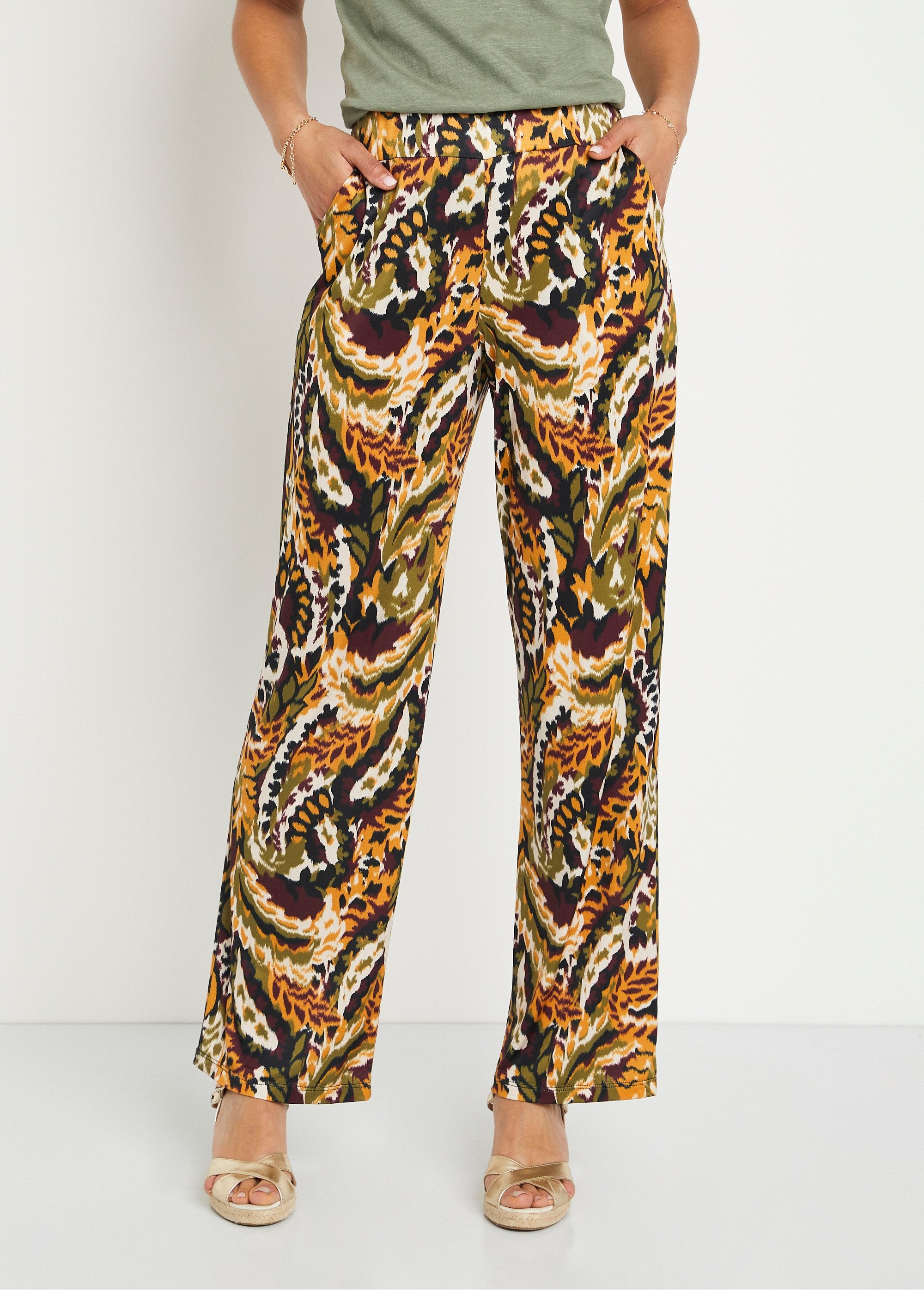 Wide_printed_elasticated_waist_pants_Ocher_and_green_FA1_slim