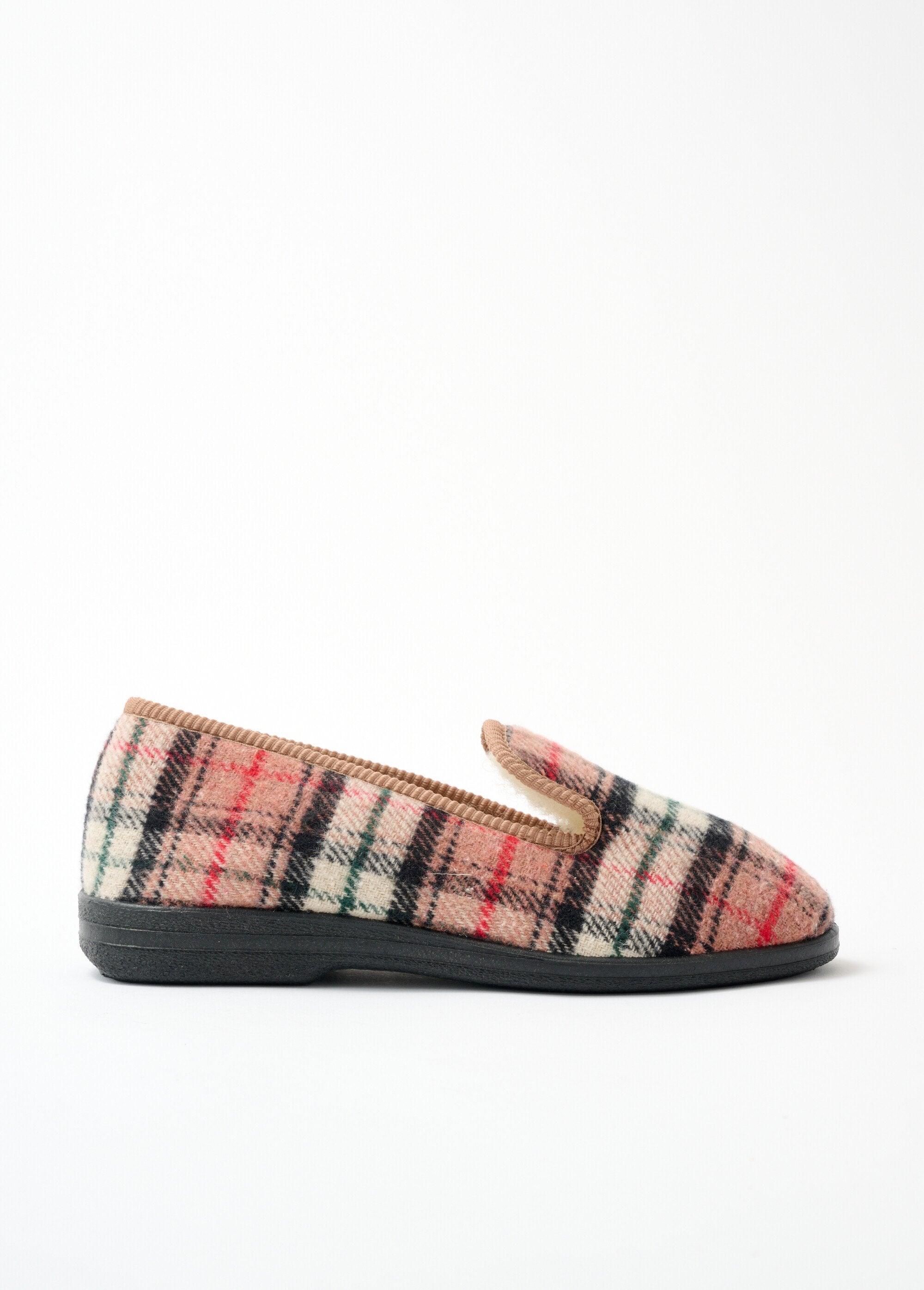 Wide-width_mixed_wool_slippers_Beige_plaid_DR1_slim