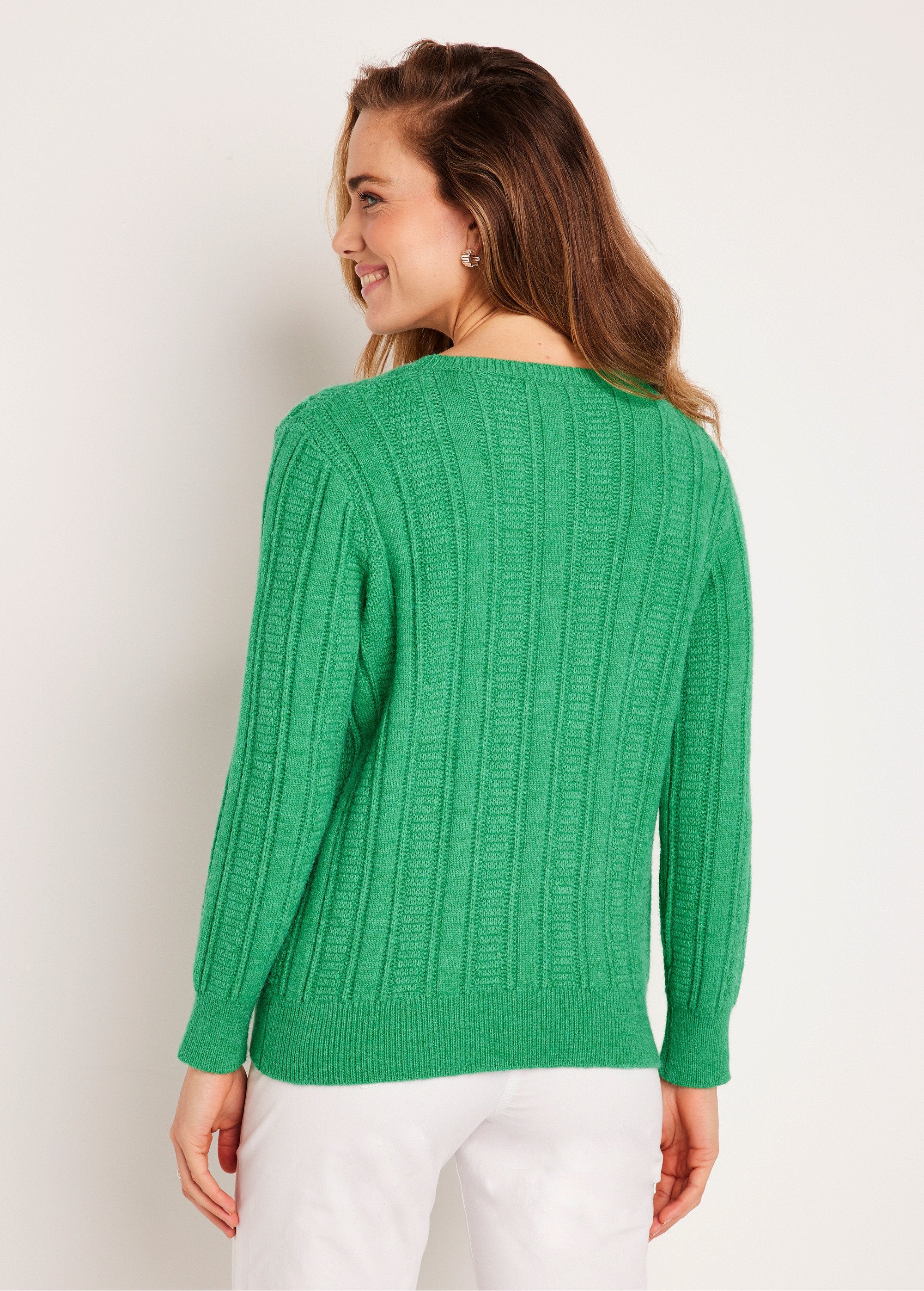 Soft_openwork_sweater_with_round_neck_balls_Green_DO1_slim