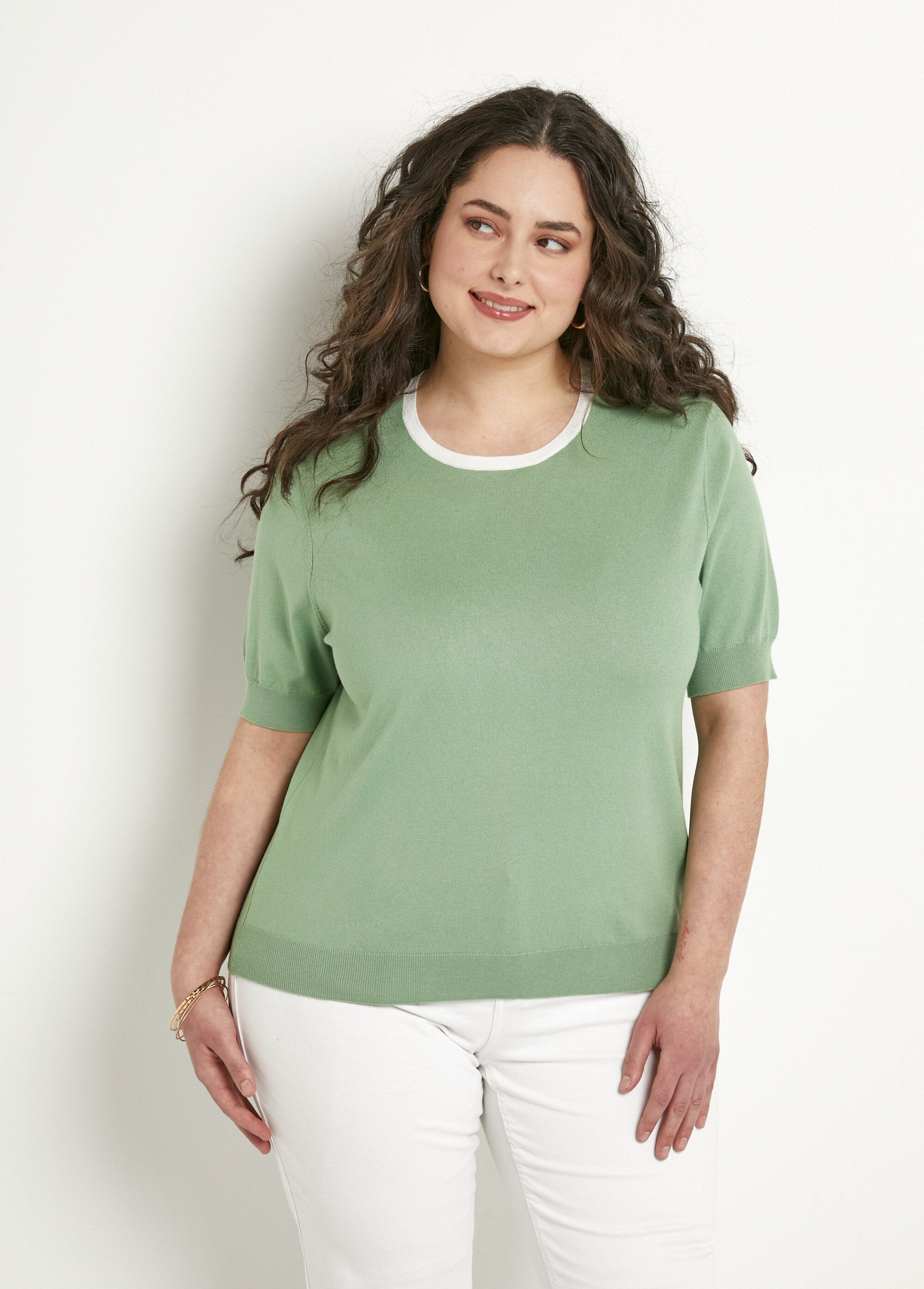 Soft_short_sleeve_round_neck_sweater_water_green_FA1_curvy