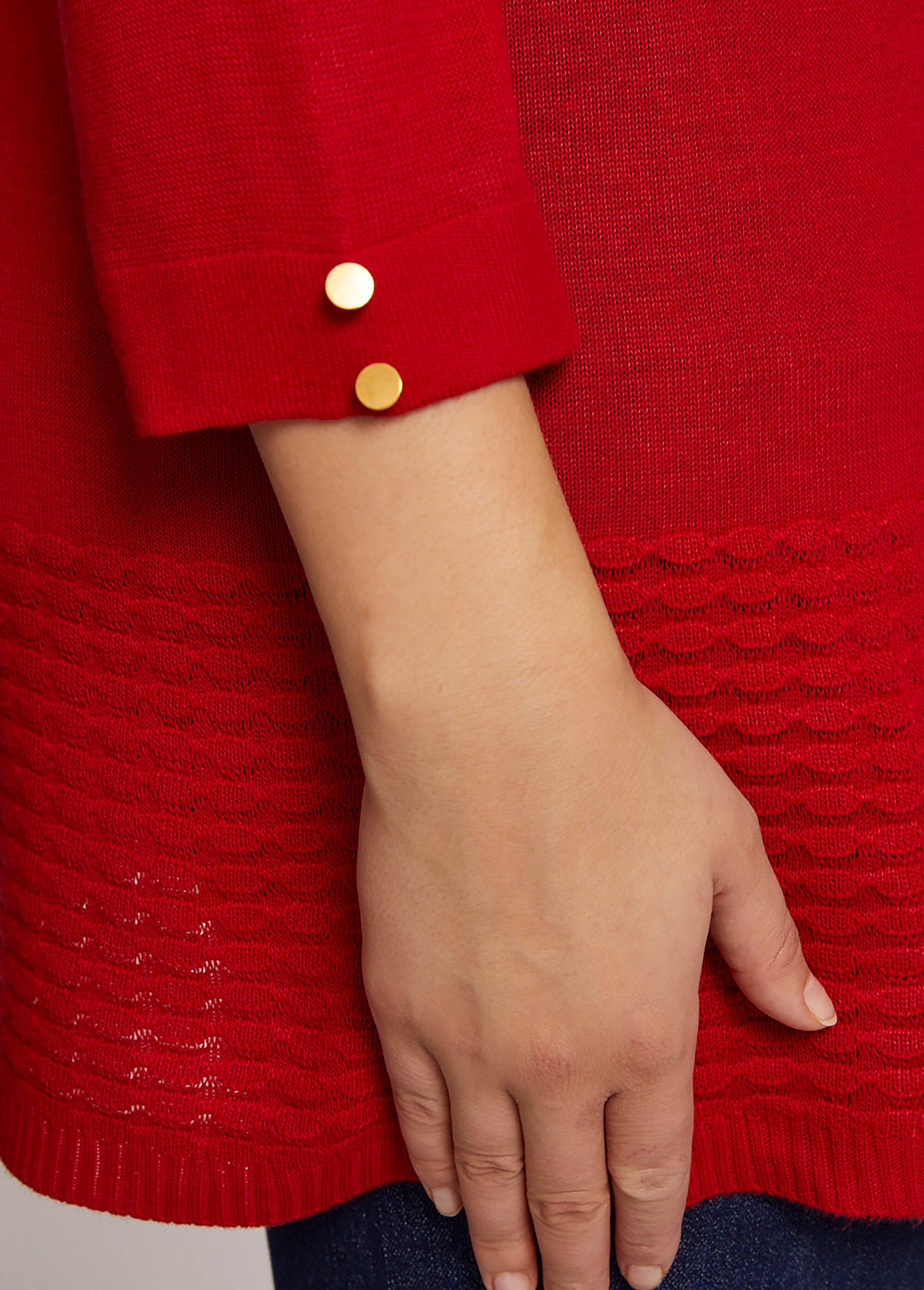 3/4_sleeve_fancy_knit_tunic_sweater_Carmine_DE1_curvy