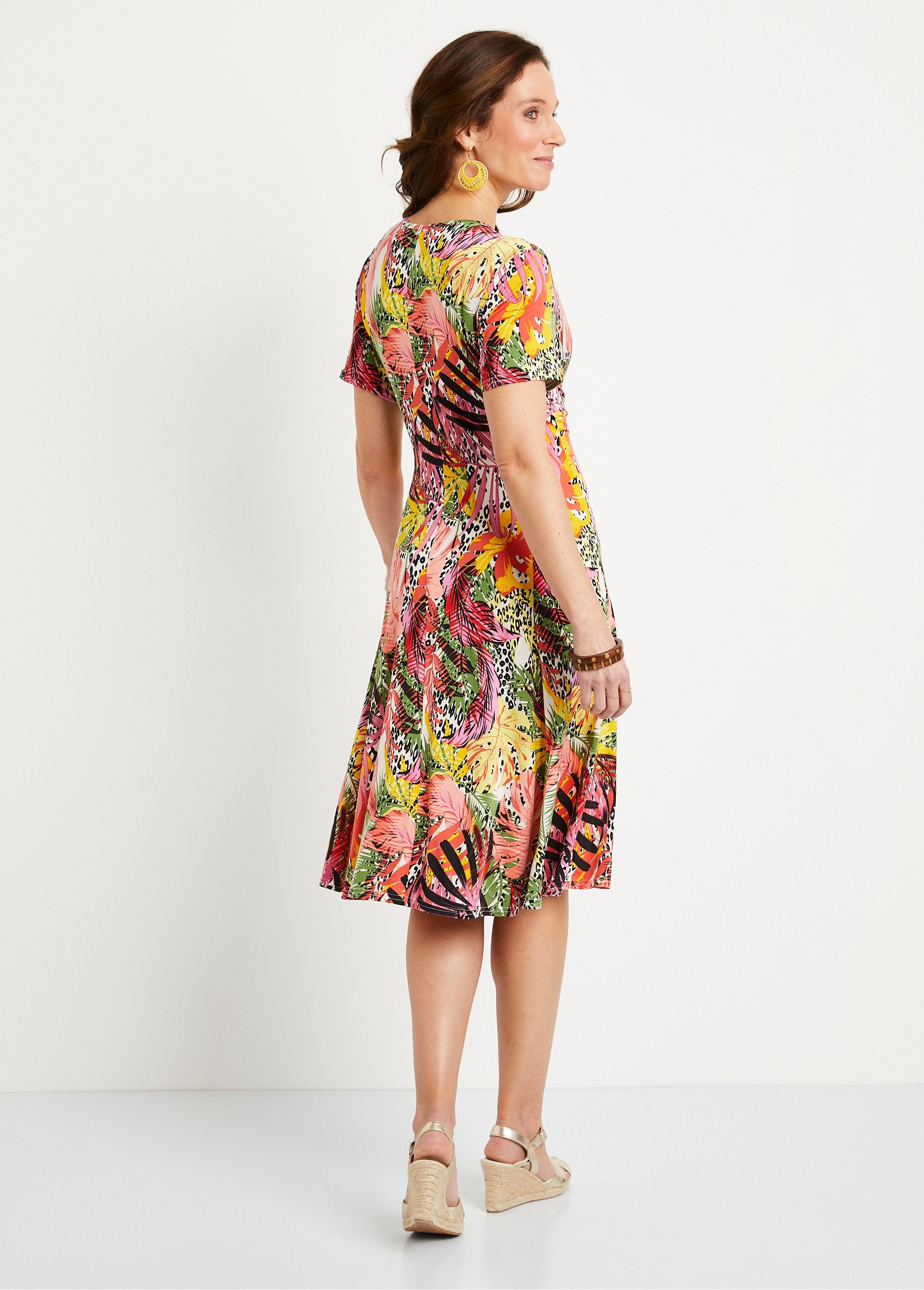 Short_floral_and_animal_skin_wrap_dress_Pink_and_yellow_DO1_slim