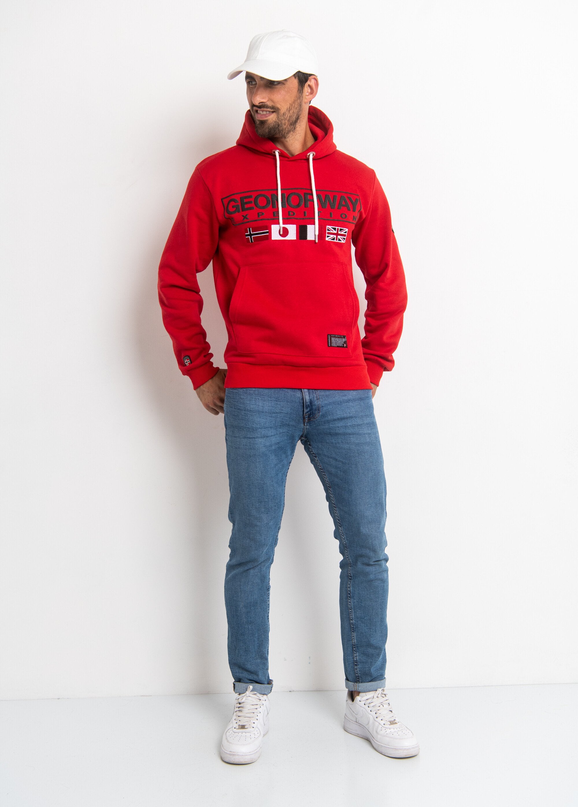 Sweat_à_capuche_drapeaux_poche_kangourou_Rouge_SF1_slim