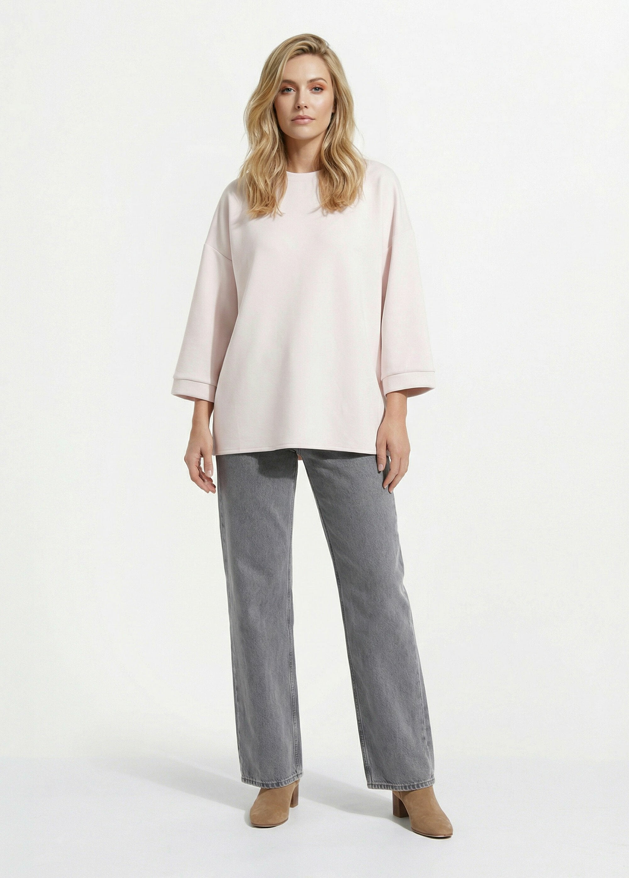 Wide_round_neck_sweatshirt,_3/4_sleeves_White_SF1_slim