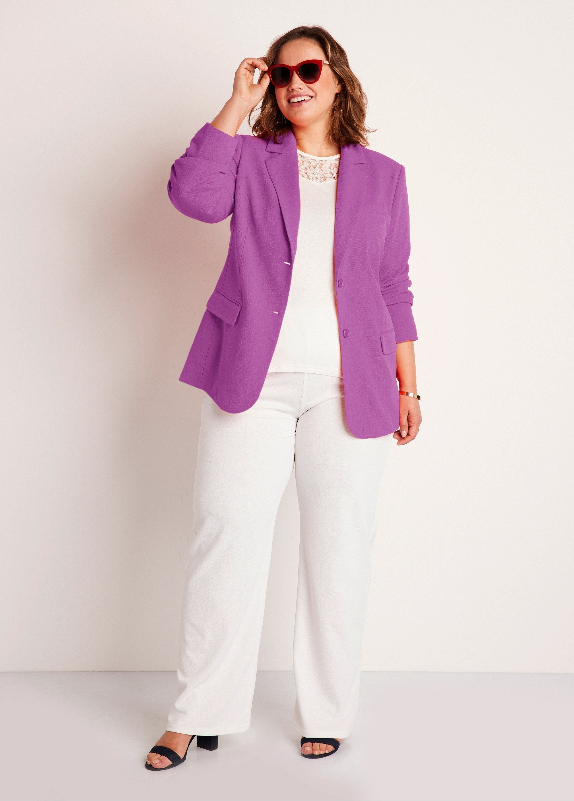 Straight_cut_plain_knit_blazer_jacket_Purple_SF1_curvy