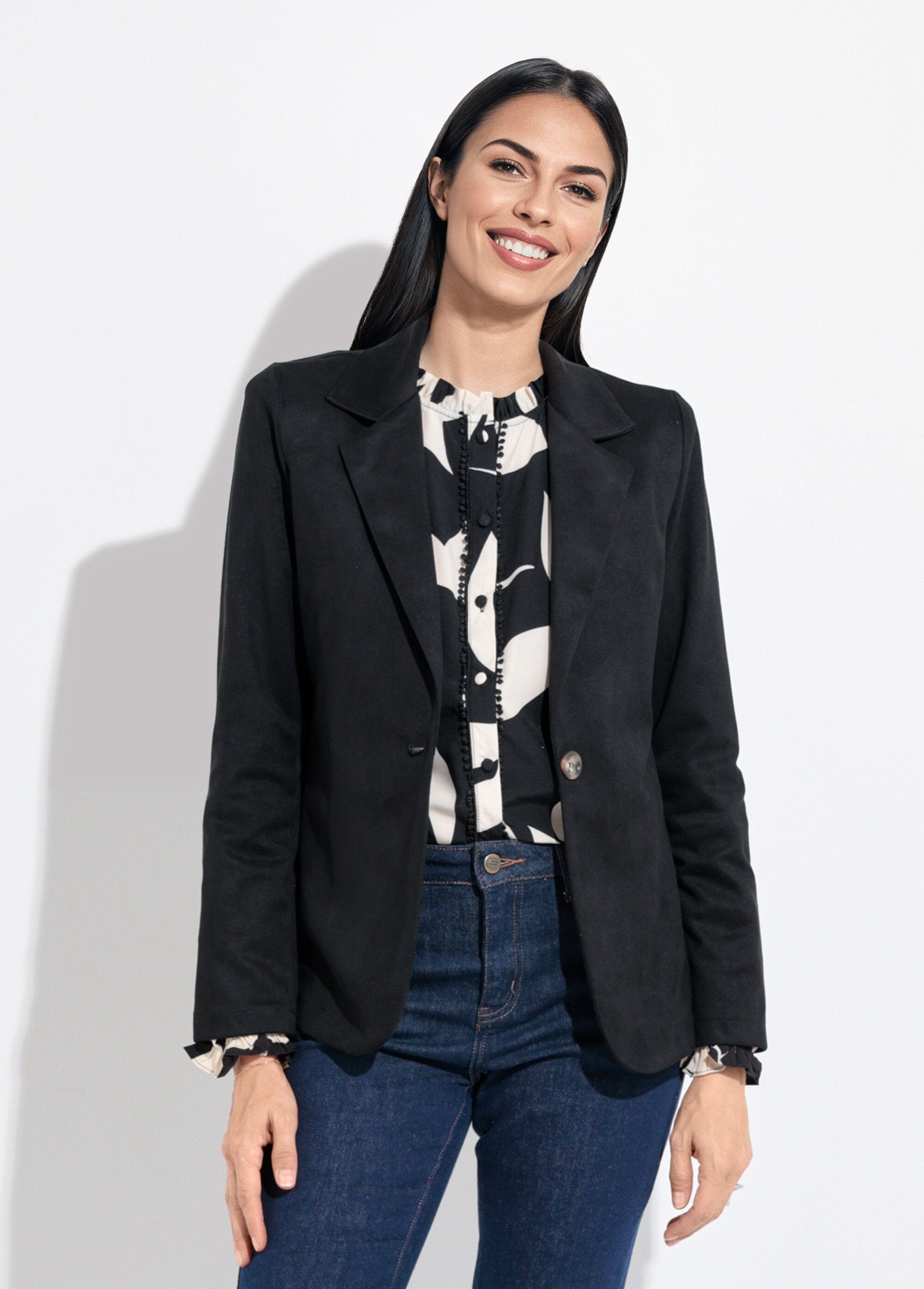 Veste_col_tailleur_1_bouton_twill_souple_Noir_FA1_slim